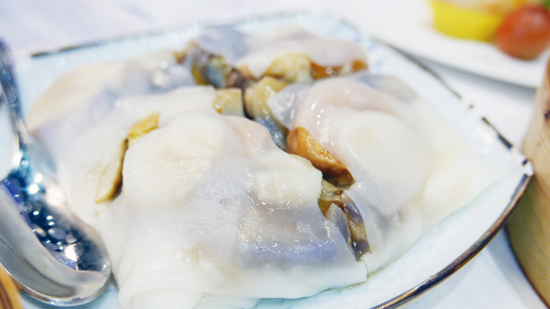 Special Steamed Rice Rolls with Tofu, Scallops and Eggplant: