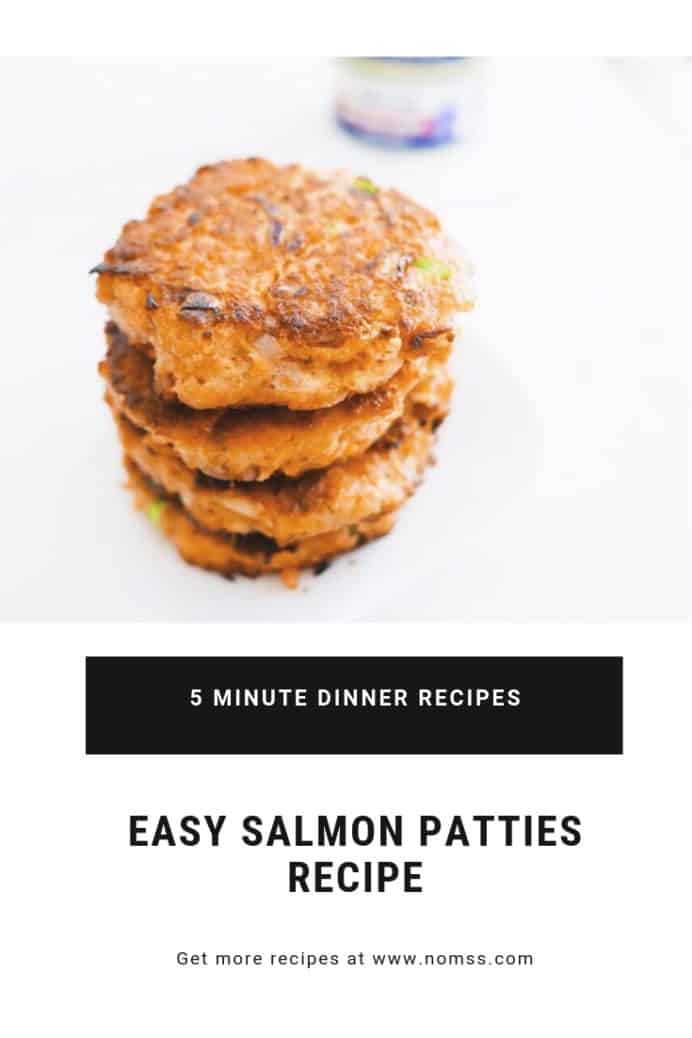 Quick 5 Minute Dinner Solution: BEST WILD SALMON PATTY RECIPE PATTIES NOMSS.COM CANADA #FOODBLOG #salmonrecipes #easydinner #seafoodrecipes #kidfriendlyrecipes