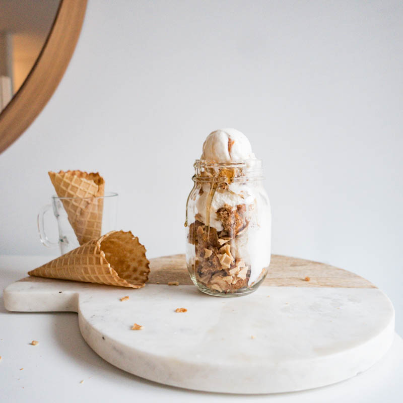 Amarula Cream Liqueur Spiked Chai Spice Ice Cream Parfait is just the dessert you are looking for. Enjoy it any time of day, to end date night at home, girls’ sleepover, post-dessert dessert, brunch, etc. It’s delicious decadent, sophisticated yet easy to toss together - all with a grown-up kick! #instanomss #icecreamrecipe #chaispiceicecream #nochurnicecreamrecipe #parfaitrecipe #Simpledessertideas #amarulafoodie #holidaydesserts