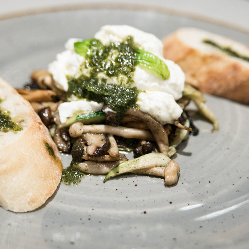 SEARED WILD MUSHROOMS AND BURRATA