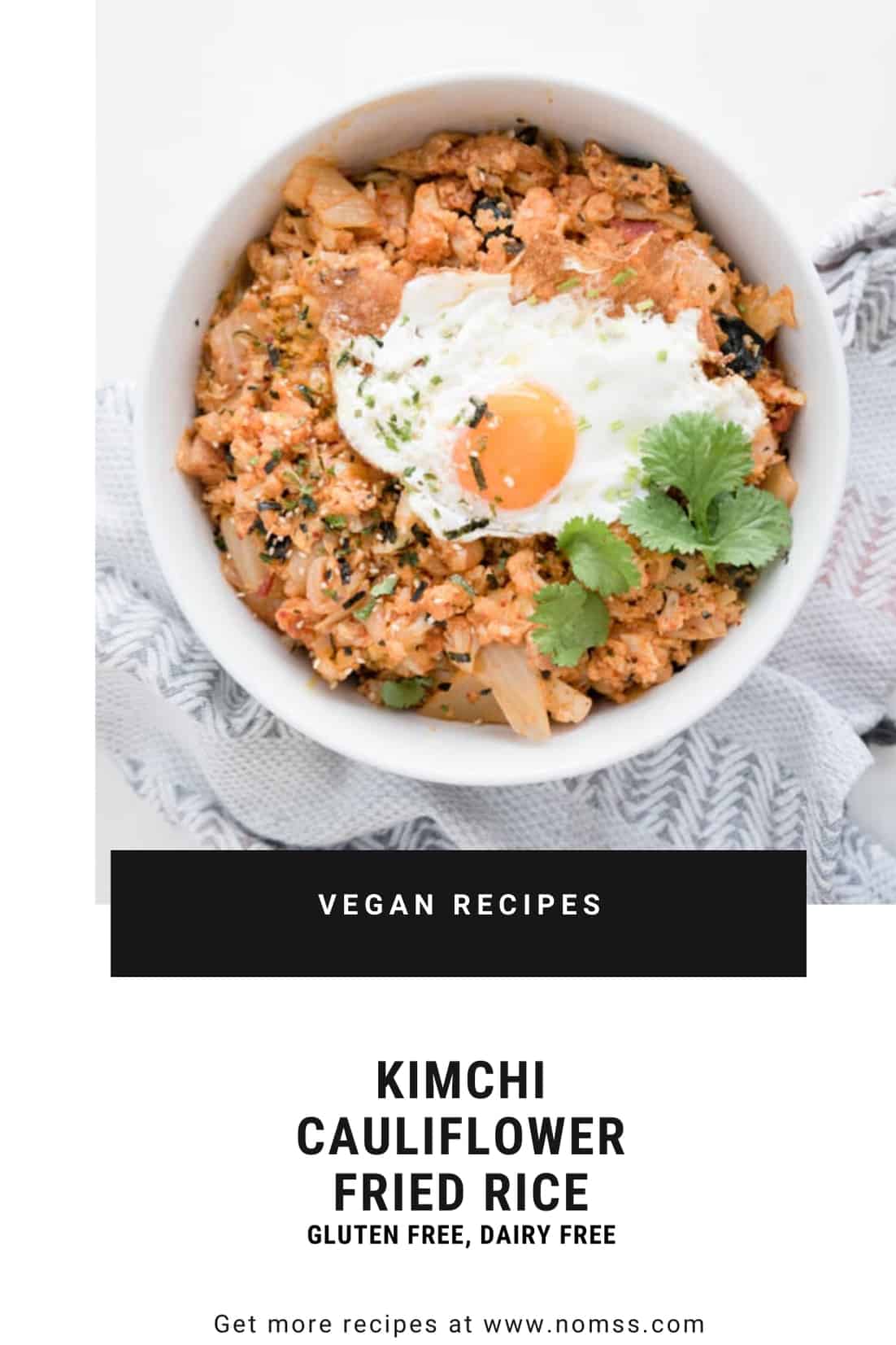 Kimchi Cauliflower Fried Rice | Vegan, Vegetarian