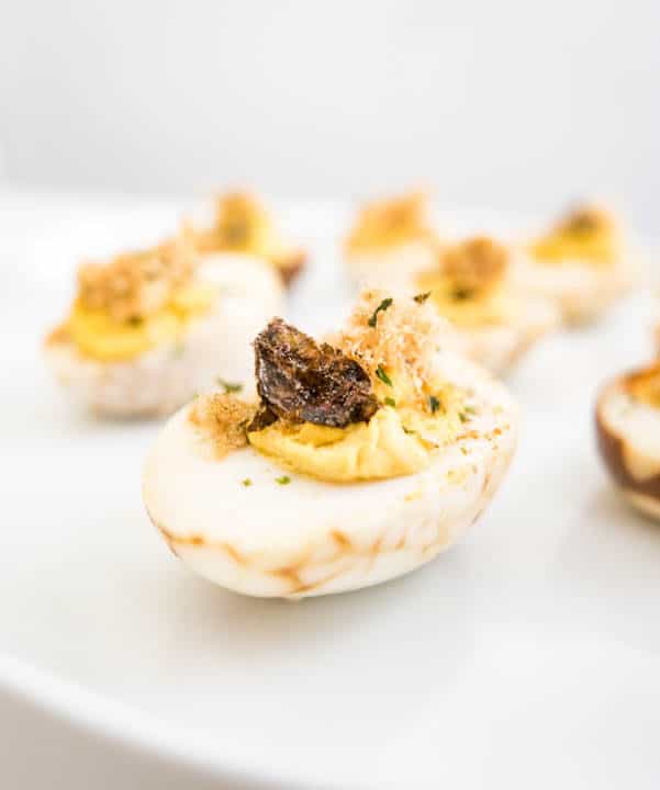 Chinese Deviled Eggs with Pork Floss and Nori Seaweed