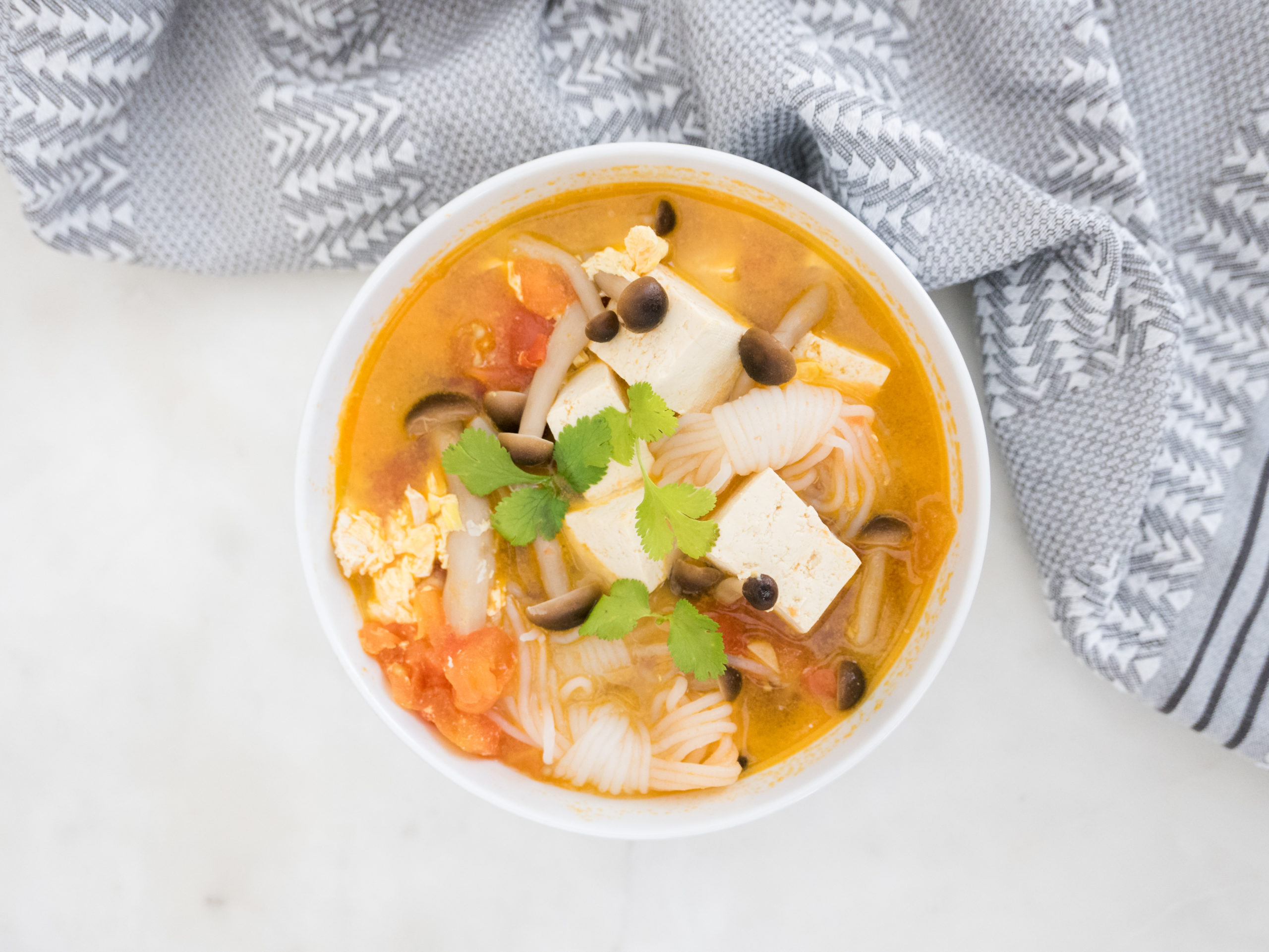 Keto Tomato Tofu Soup (Quick 10-Min Recipe)