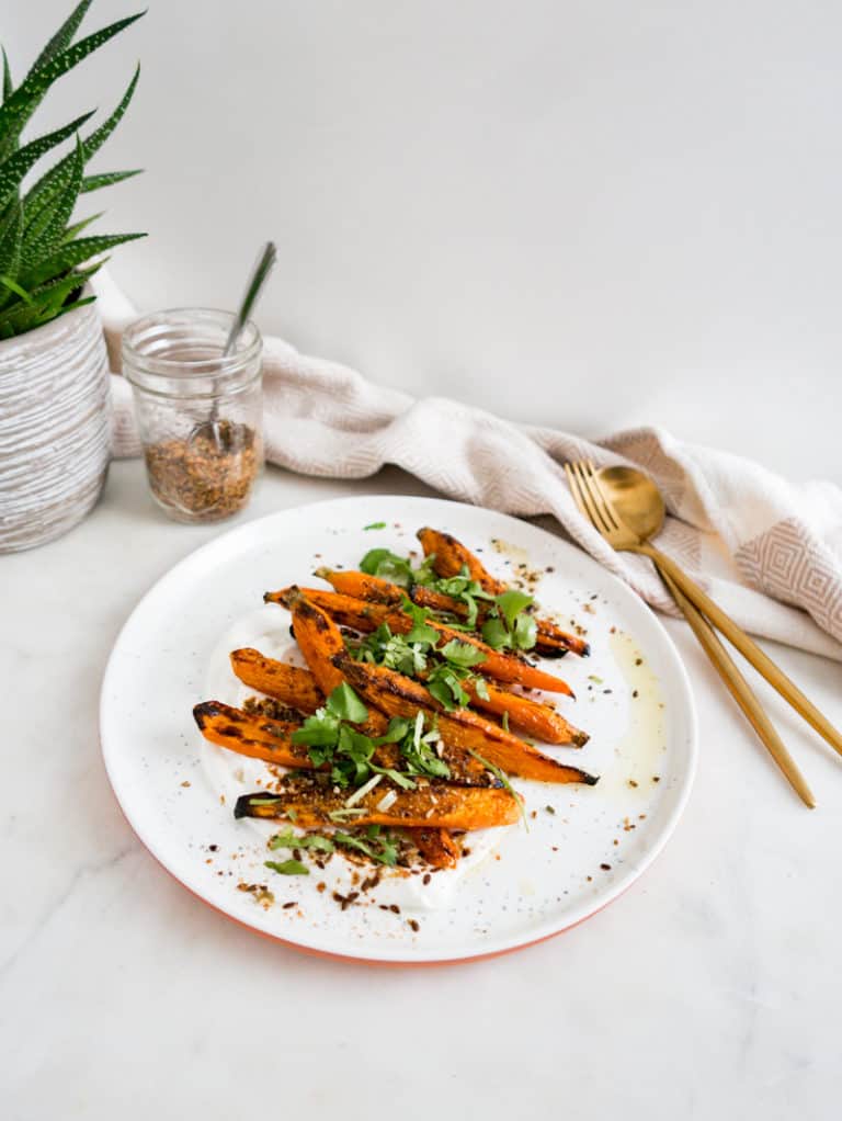 Legendary Dukkah Roasted Carrots with Homemade Labneh Nomss