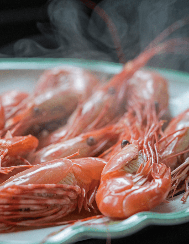 chinese poached spot prawns
