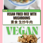 Easy Vegan Fried Rice with Mushrooms 生炒牛肉飯 (素食)