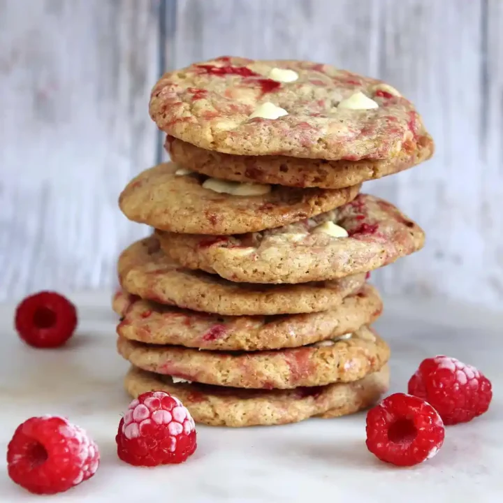 Gluten Free White Chocolate Chips Raspberry Cookies