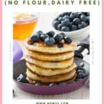 3 Ingredient Blueberry Banana Pancakes (Gluten Free, Dairy Free, Paleo)