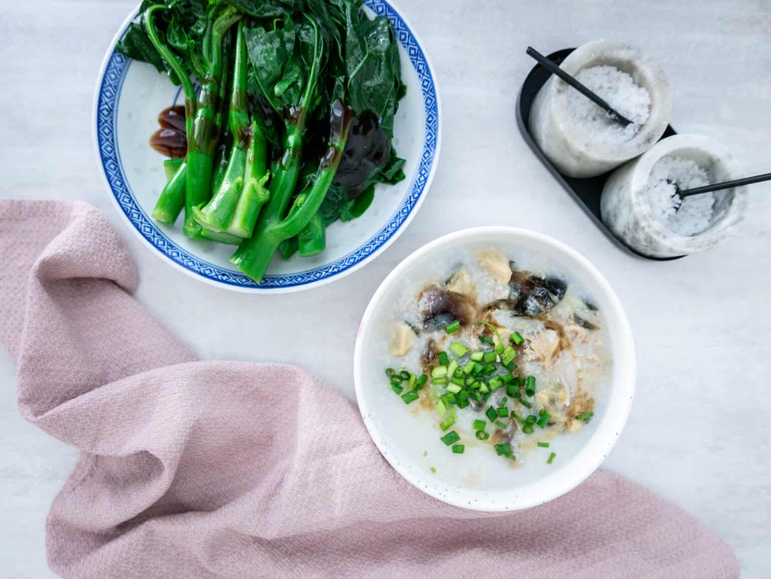 Instant Pot Salted Pork and Century Egg Congee 皮蛋瘦肉粥 壓力鍋