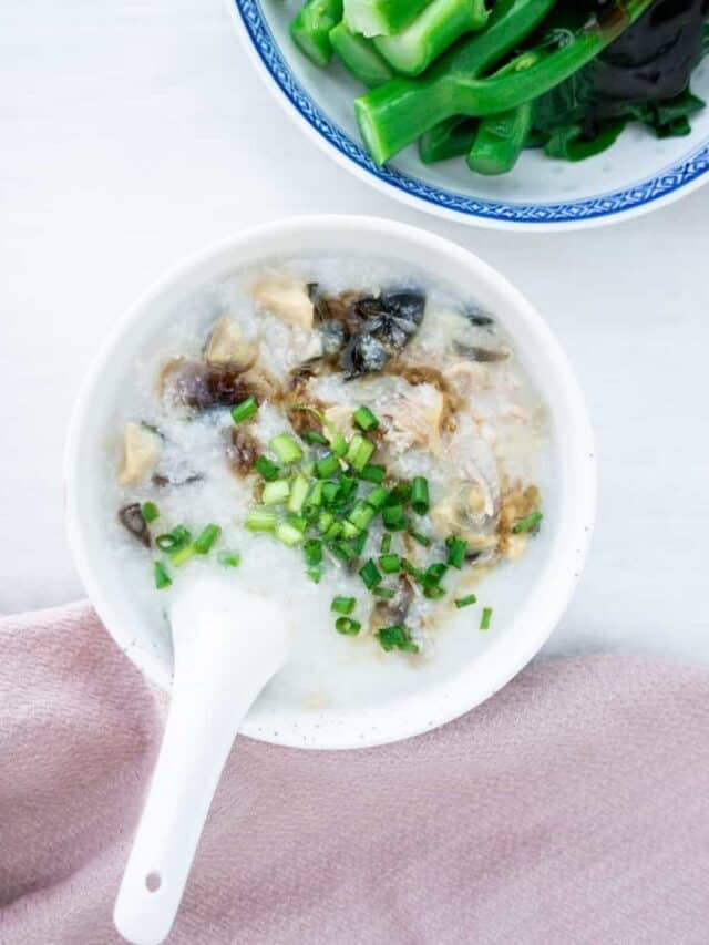 Instant Pot Salted Pork and Century Egg Congee 皮蛋瘦肉粥