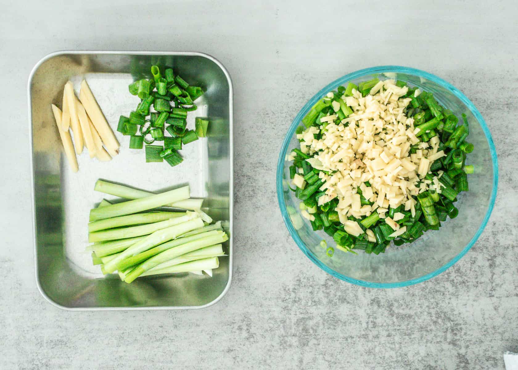 green onions and minced ginger dipping sauce