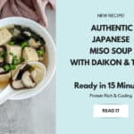 Kombu seaweed strip daikon radish and silken tofu ingredients for Japanese miso soup