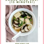 Kombu seaweed soaking in water for authentic Japanese dashi broth