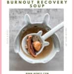 Close up of octopus adzuki bean soup showing gelatinous texture from collagen and tender octopus pieces