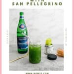 Sparkling matcha recipe with San Pellegrino showing green gradient layers and natural foam