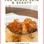 Soaked peach gum expanded to translucent jelly-like pieces in bowl