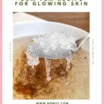 Snow nest and peach gum soaking in water showing expansion process