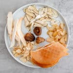 Dried sea coconut, Chinese yam slices, conch meat, and honey dates for TCM menstrual soup recipe