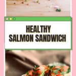 Smoked salmon sandwich with dill cream cheese, capers and fresh alfalfa sprouts on toasted sourdough