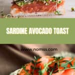 Smoked salmon sandwich with dill cream cheese, capers and fresh alfalfa sprouts on toasted sourdough