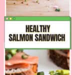 Open face smoked salmon sandwich topped with sprouts, red onion and capers