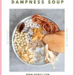 TCM spring dampness soup ingredients including hairy fig Job's tears poria lotus seeds and dried conch on wooden board