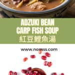 Cloudy white broth from TCM adzuki bean and carp soup 赤小豆鲤鱼汤, Chinese medicinal soup for bloating and emotional recovery nomss.com