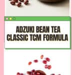 Dried 赤小豆 adzuki beans on a wooden board, the medicinal red bean variety used in TCM red bean water recipe nomss.com