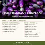 Yu xiang qiezi Chinese eggplant stir fry ingredient shopping list