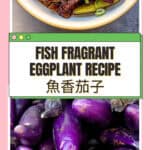Yu xiang qiezi Chinese eggplant stir fry close up
