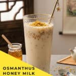 Osmanthus Honey Milk from The Early Spring: The drink Luke makes for Flora, recreated at home in 10 minutes with dried osmanthus, honey and warm milk.